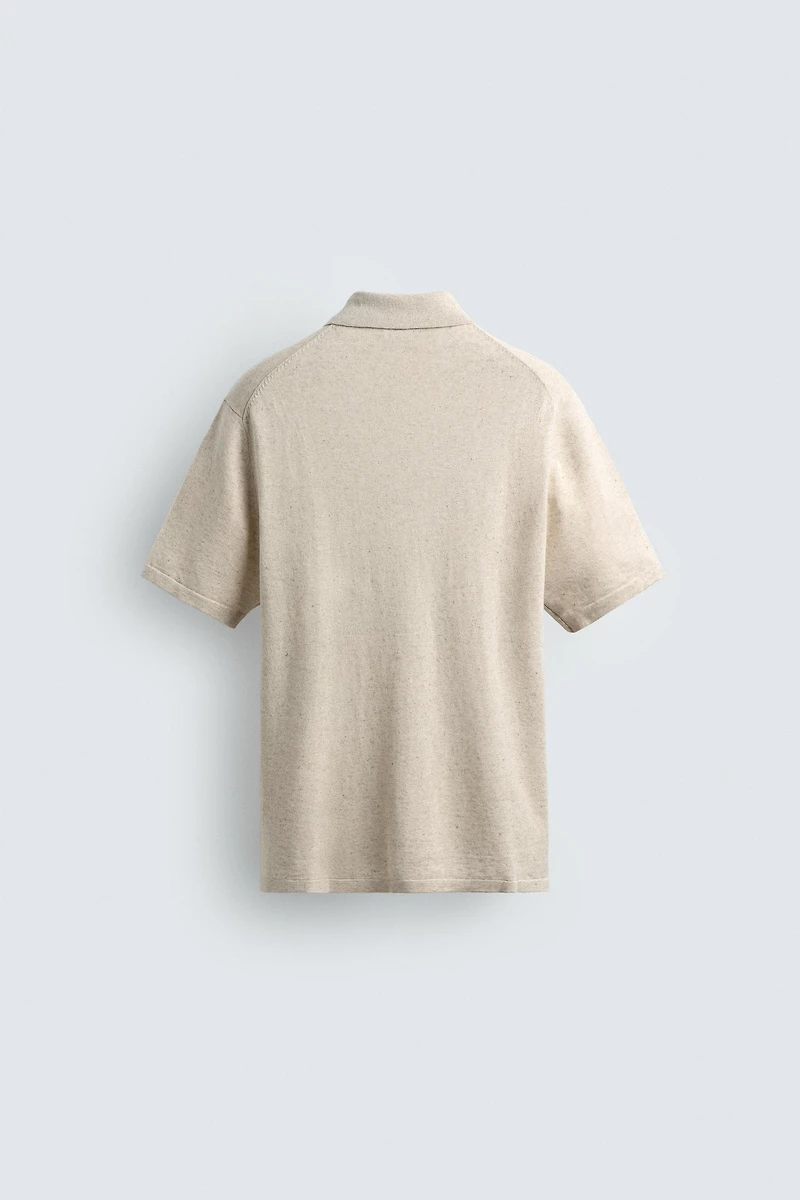 COTTON LINEN BLEND KNIT SHIRT