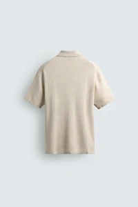 COTTON LINEN BLEND KNIT SHIRT
