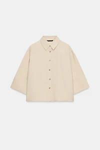 CROPPED WIDE SLEEVE SHIRT