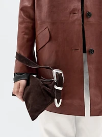 Medium-sized split suede bag