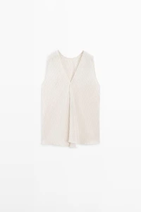 STUDIO flowing striped wrap top