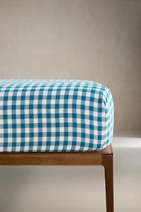 DRAP-HOUSSE ENFANT EN GAZE À CARREAUX