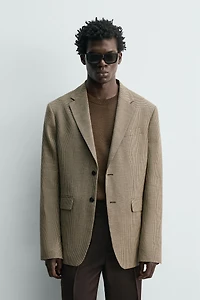 HOUNDSTOOTH LINEN-COTTON BLAZER