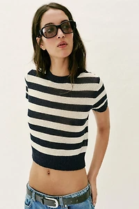SHORT SLEEVE KNIT TOP