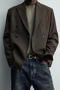WOOL BLEND DOUBLE BREASTED BLAZER