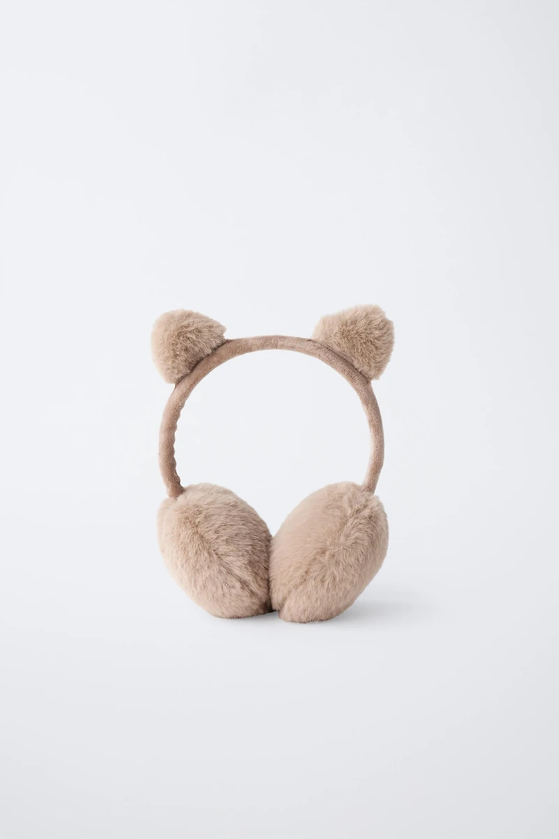 FAUX FUR EAR MUFFS WITH LITTLE EARS