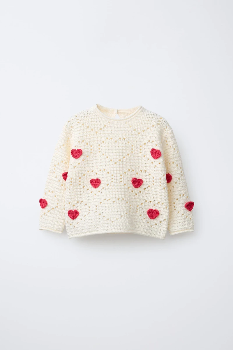 CROCHET KNIT HEART JUMPER