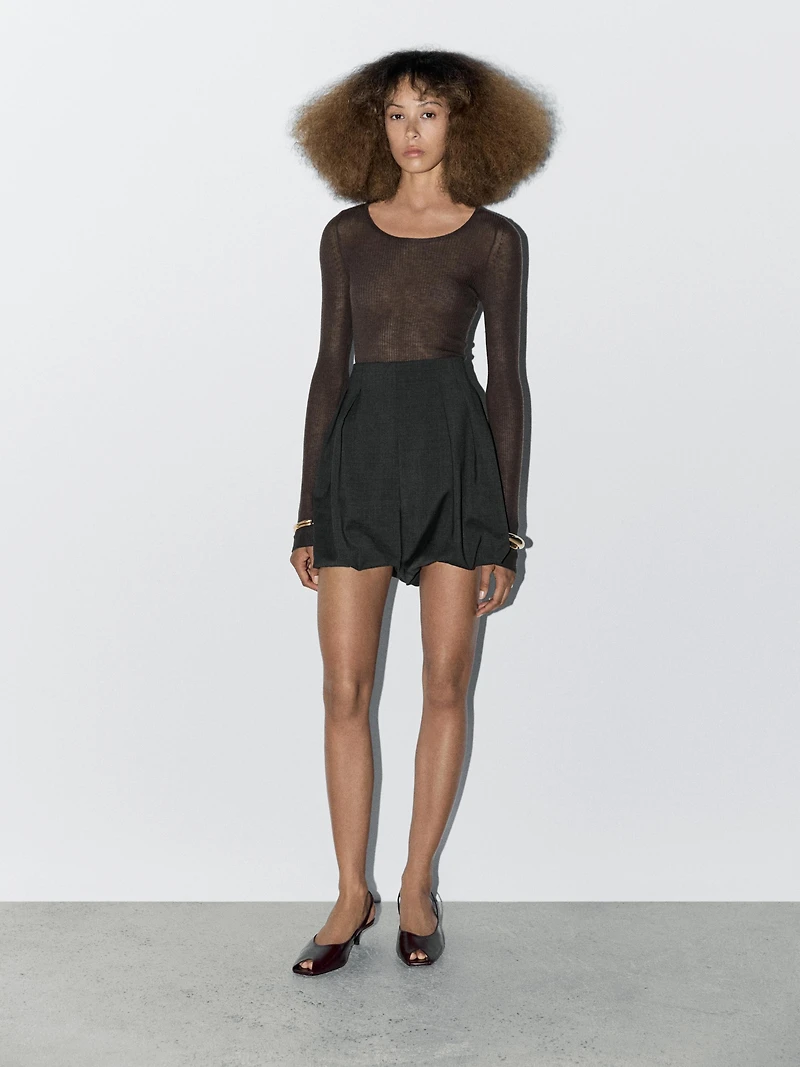 Semi-sheer 100% wool bodysuit - STUDIO