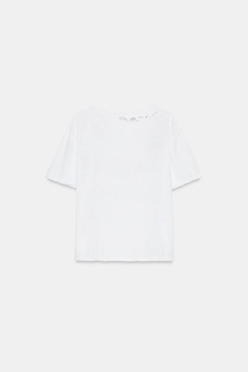 RIPPED TEXT T-SHIRT
