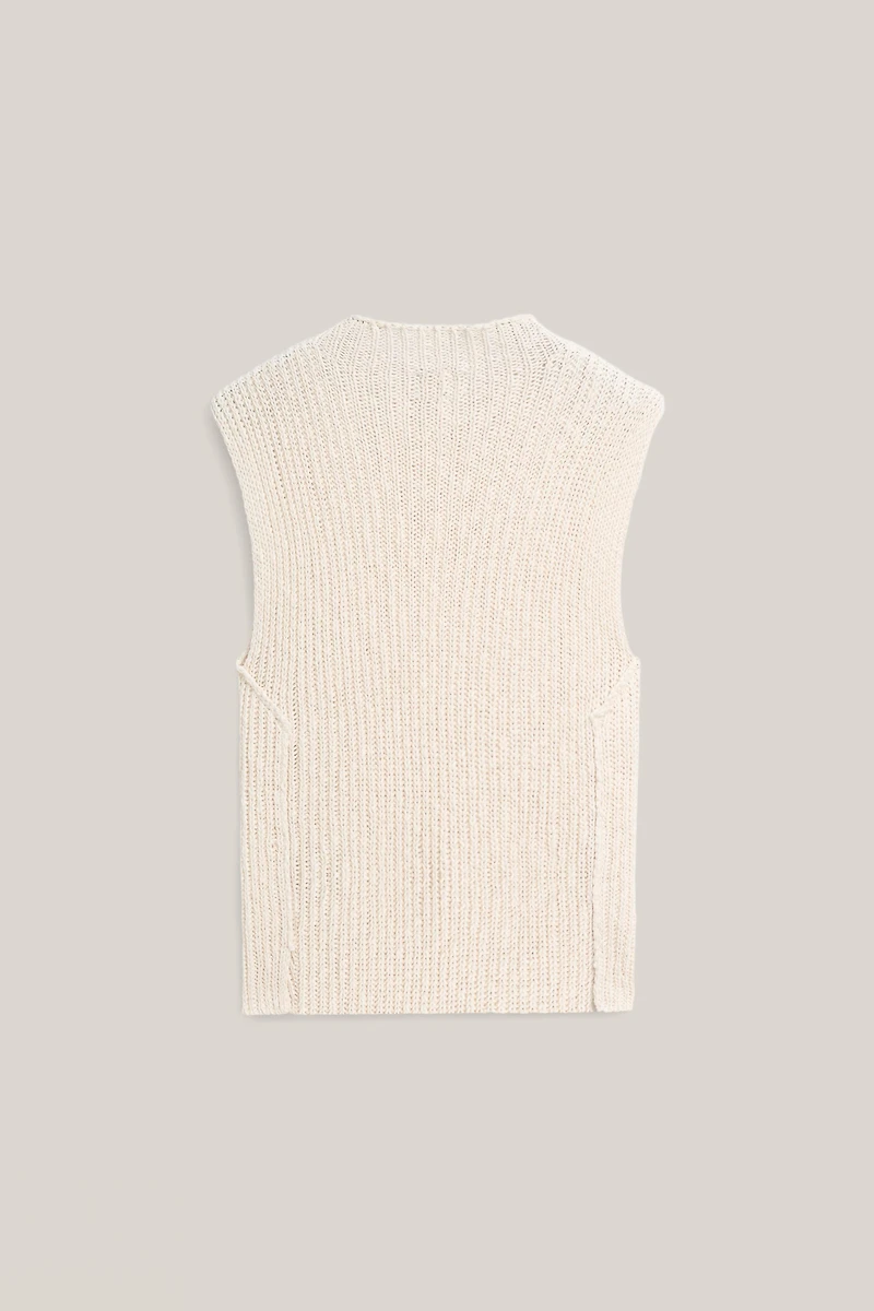 Top ajouré col montant en lin - LIMITED EDITION