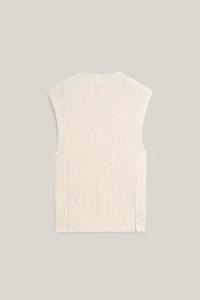 Top ajouré col montant en lin - LIMITED EDITION