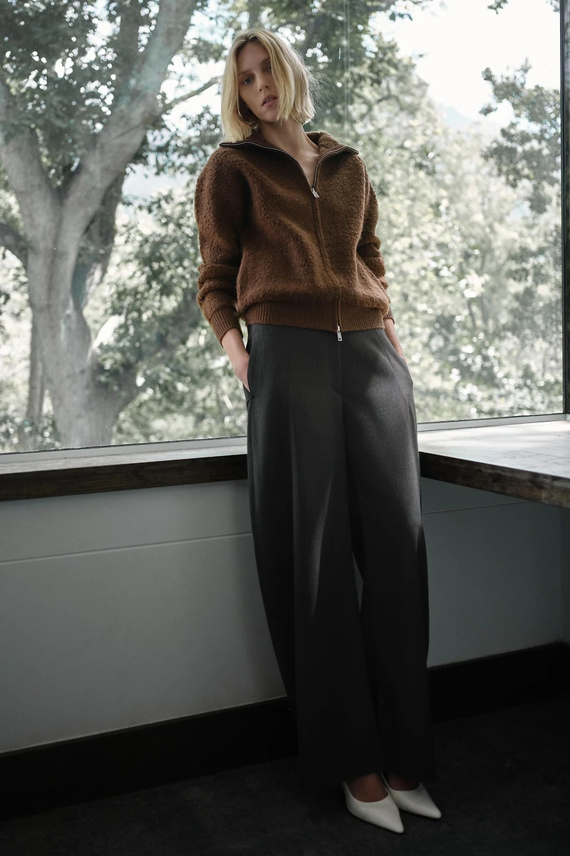 100% BOUCLÉ WOOL BOMBER JACKET