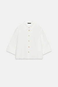 CROPPED SHIRT WITH WIDE SLEEVES
