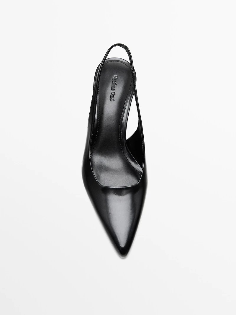 Leather high-heel mules
