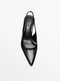 Leather high-heel mules