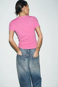 RHINESTONE TEXT T-SHIRT