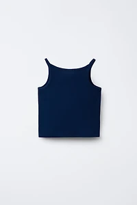 RIBBED TEXT TOP
