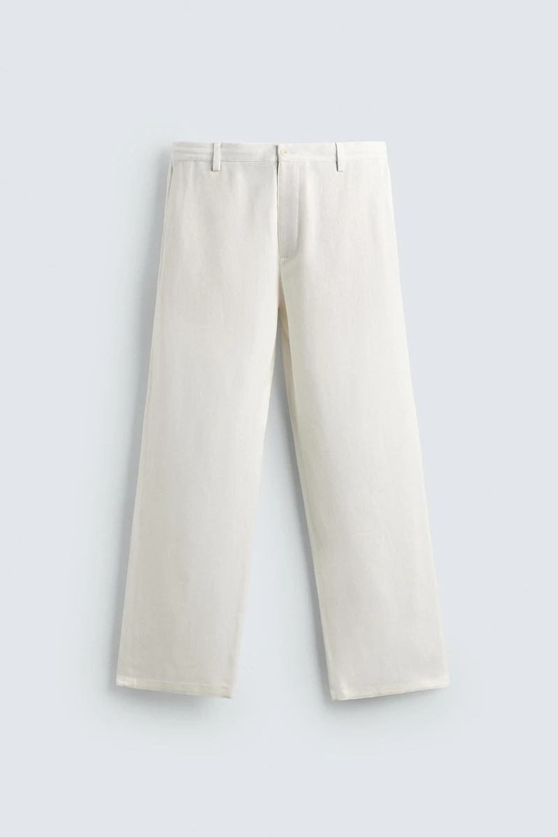 PANTALON COUPE DÉCONTRACTÉE EN VISCOSE ET CHANVRE