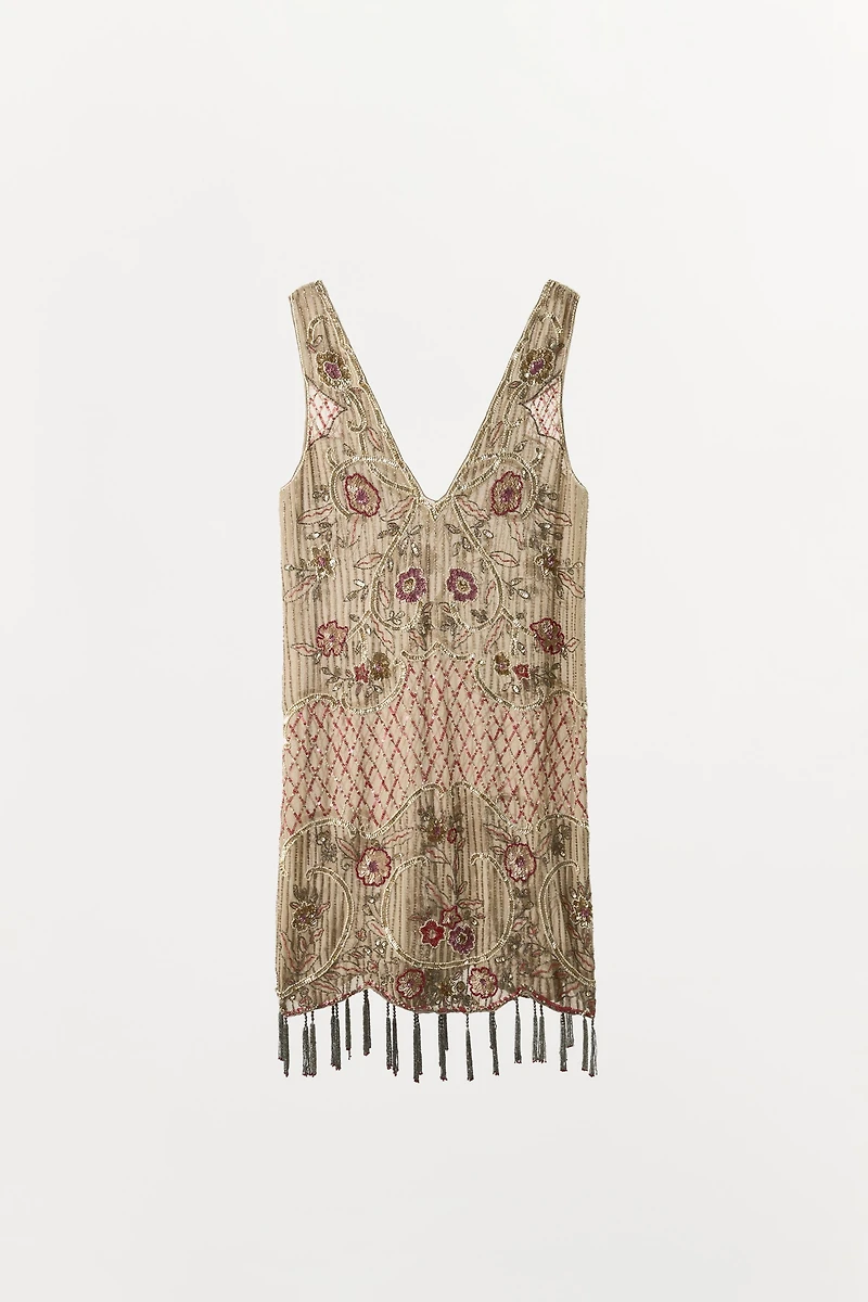 LIMITED EDITION BEADED SEQUIN FRINGE DRESS