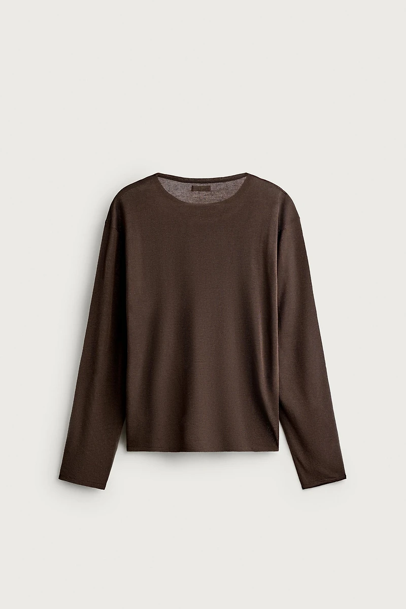T-SHIRT EN MAILLE SEMI-TRANSPARENT