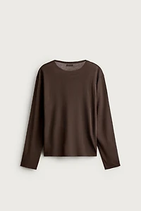 T-SHIRT EN MAILLE SEMI-TRANSPARENT