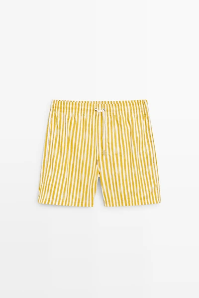 Striped printed swimming trunks