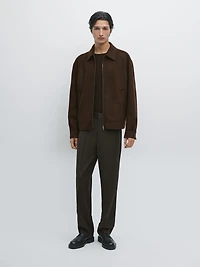 Wool blend jacket with zip detail