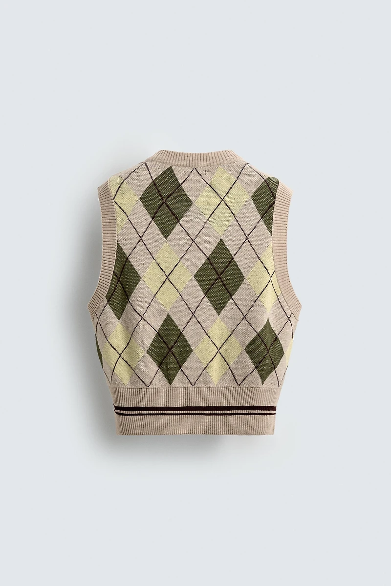 ARGYLE KNIT VEST