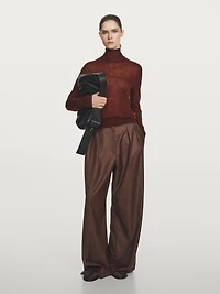 Pantalon à pinces 100 % laine