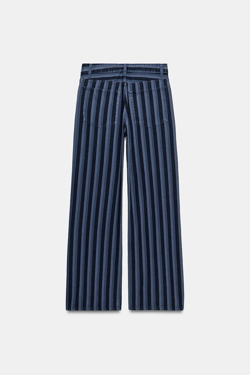 TRF MID-RISE STRIPED JEANS