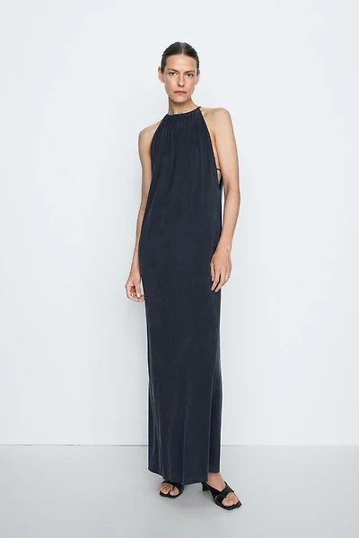 Flowing midi dress with pleats - STUDIO