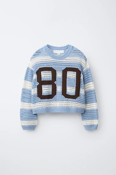 NUMBER STRIPED KNIT JUMPER