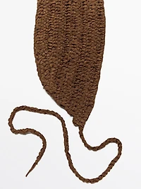 Plaited split suede leather sash belt