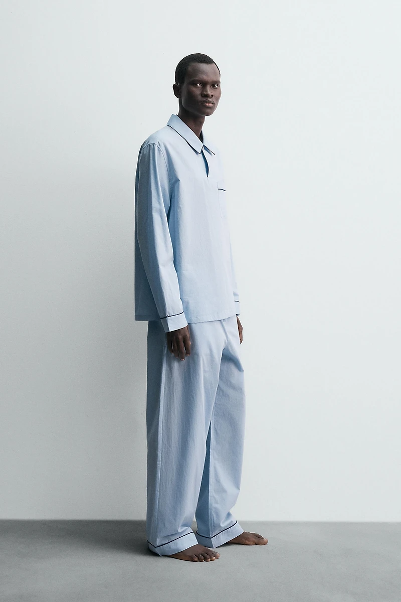 CHEMISE POLO PYJAMA JACQUARD