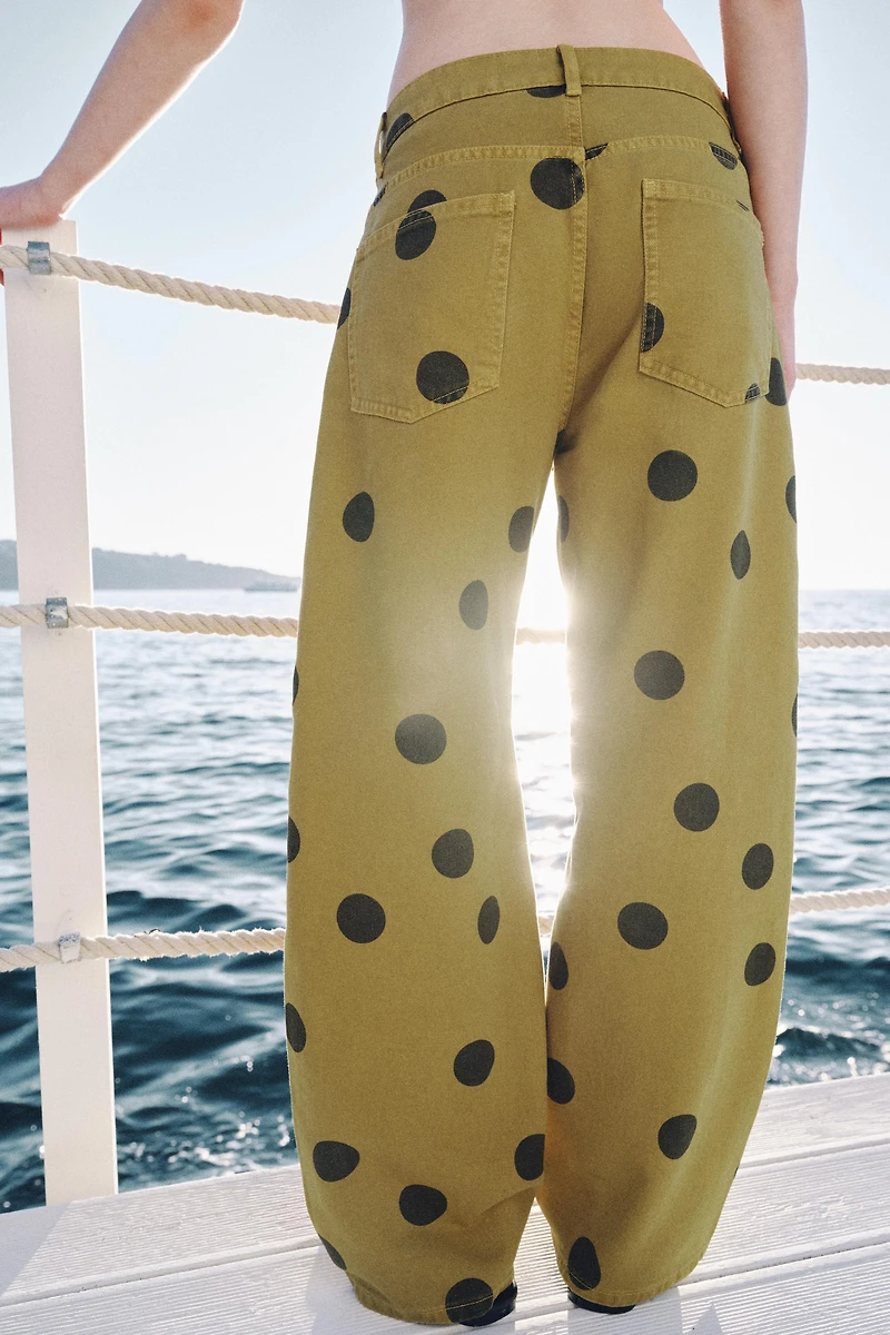 JEAN ZW COLLECTION BARREL TAILLE NORMALE À POIS