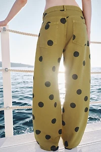 JEAN ZW COLLECTION BARREL TAILLE NORMALE À POIS