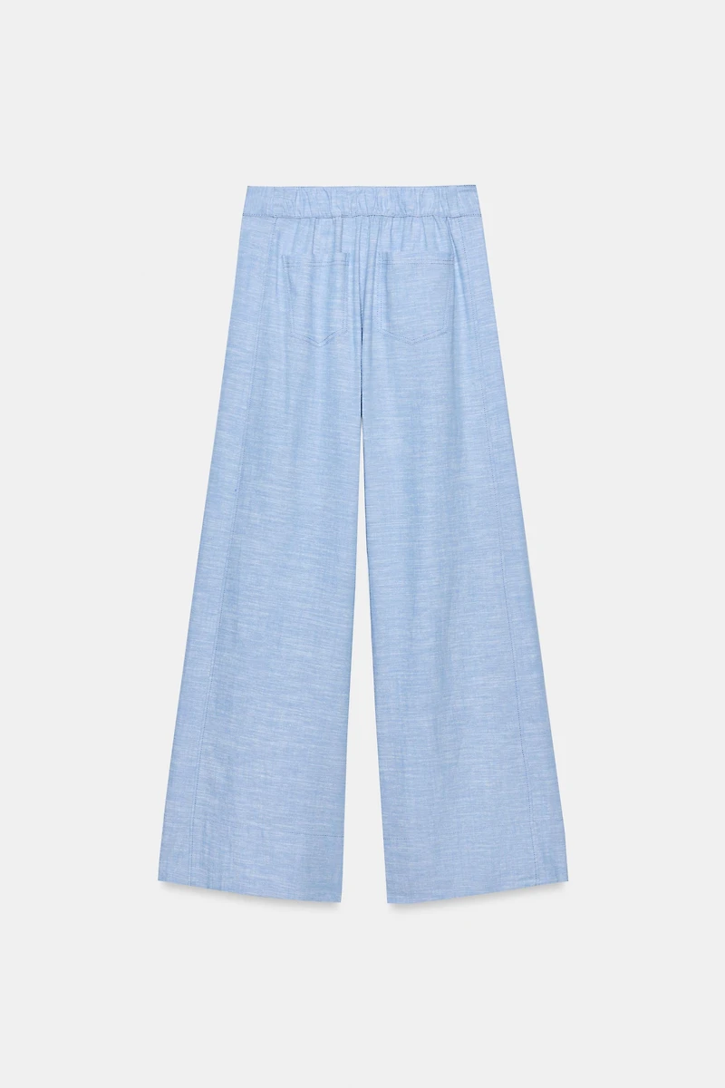 WIDE-LEG LINEN PANTS