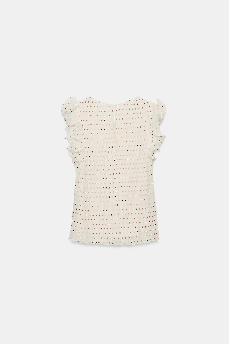 TOP À POIS ET VOLANTS