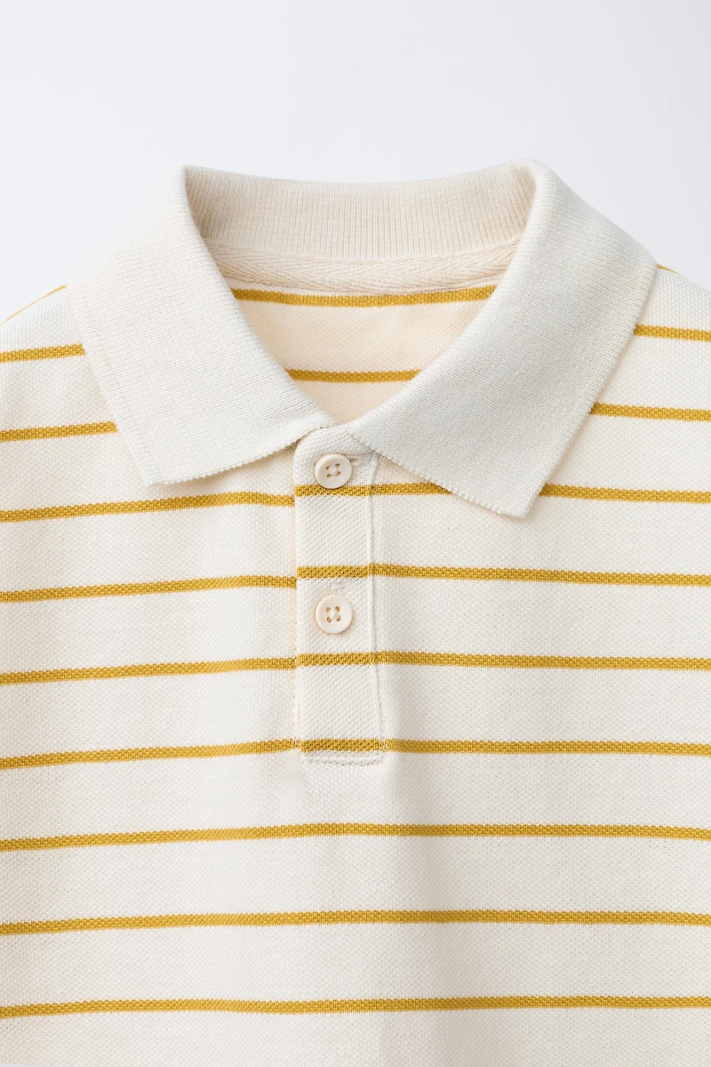 STRIPED PRINT POLO SHIRT