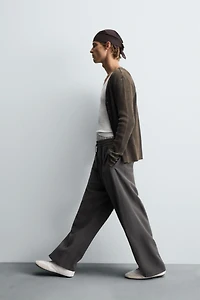 FLOWY TOPSTITCHED PANTS