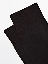 Plain wool blend knit socks