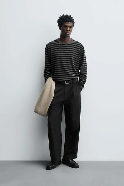 STRIPED WOOL - CASHMERE SWEATER