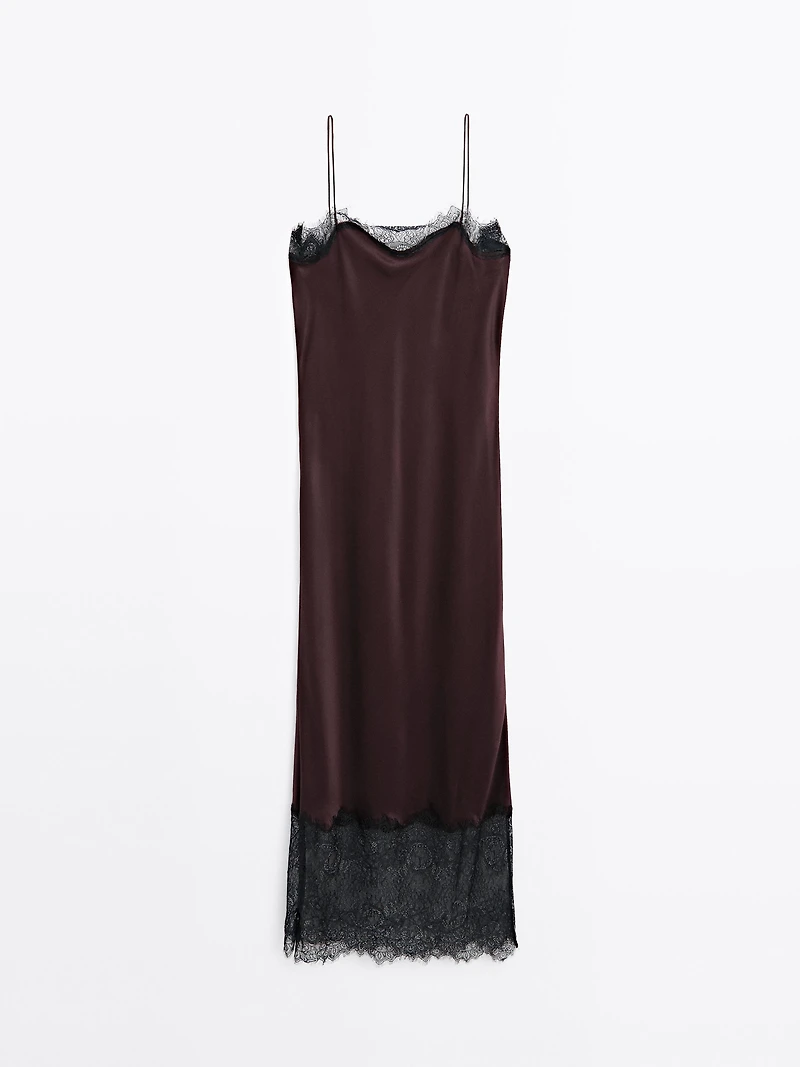Long satin slip dress - STUDIO