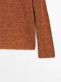 Cotton blend cutwork sweater