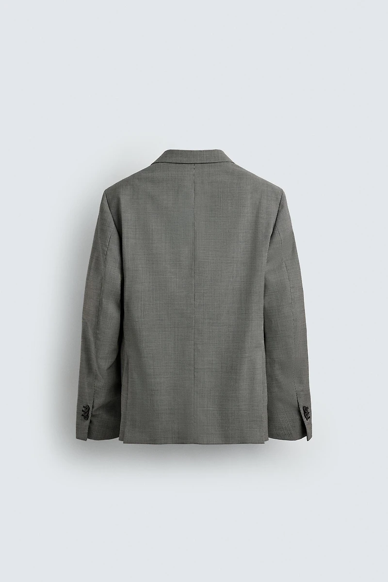 PLAID WOOL BLEND SUIT JACKET