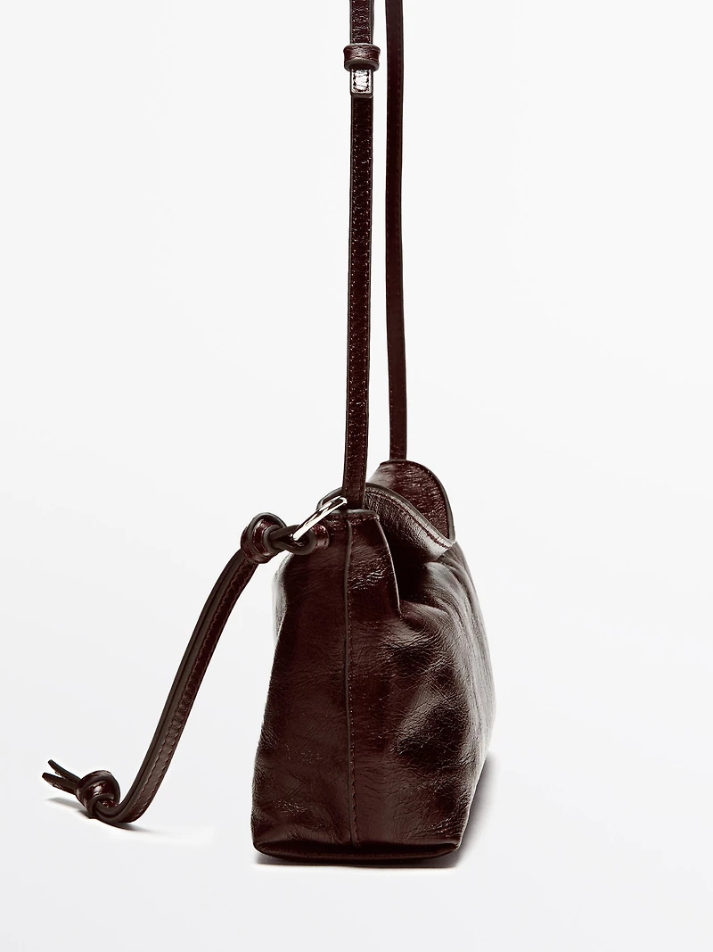 Nappa leather crossbody pouch bag