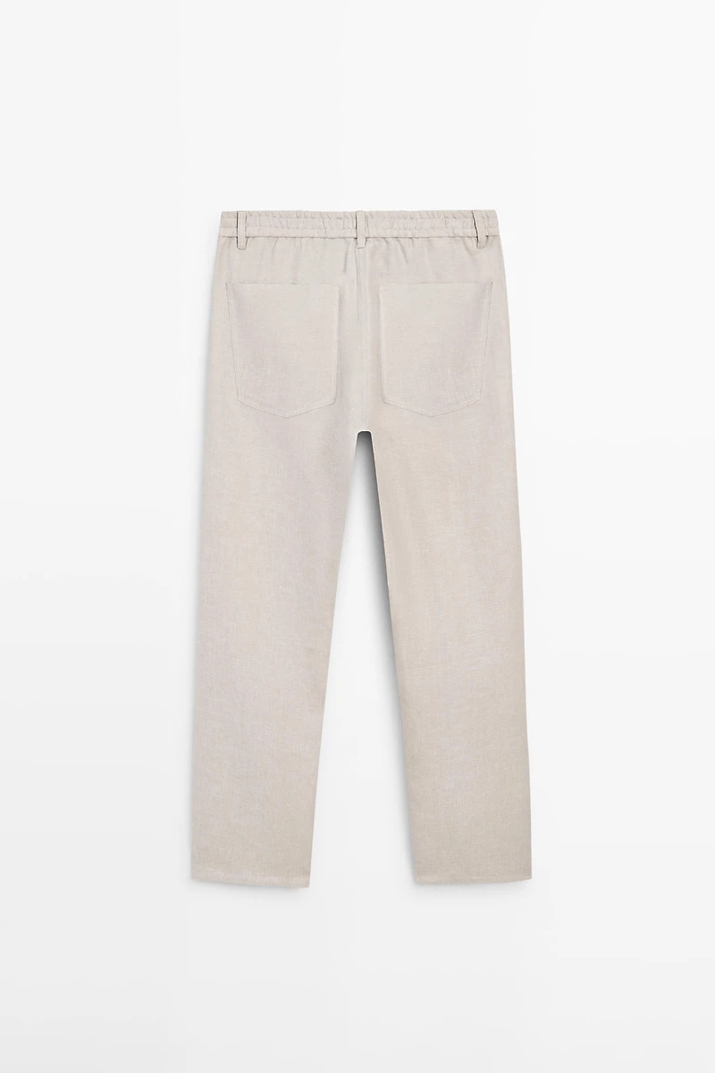 Wide-leg linen trousers