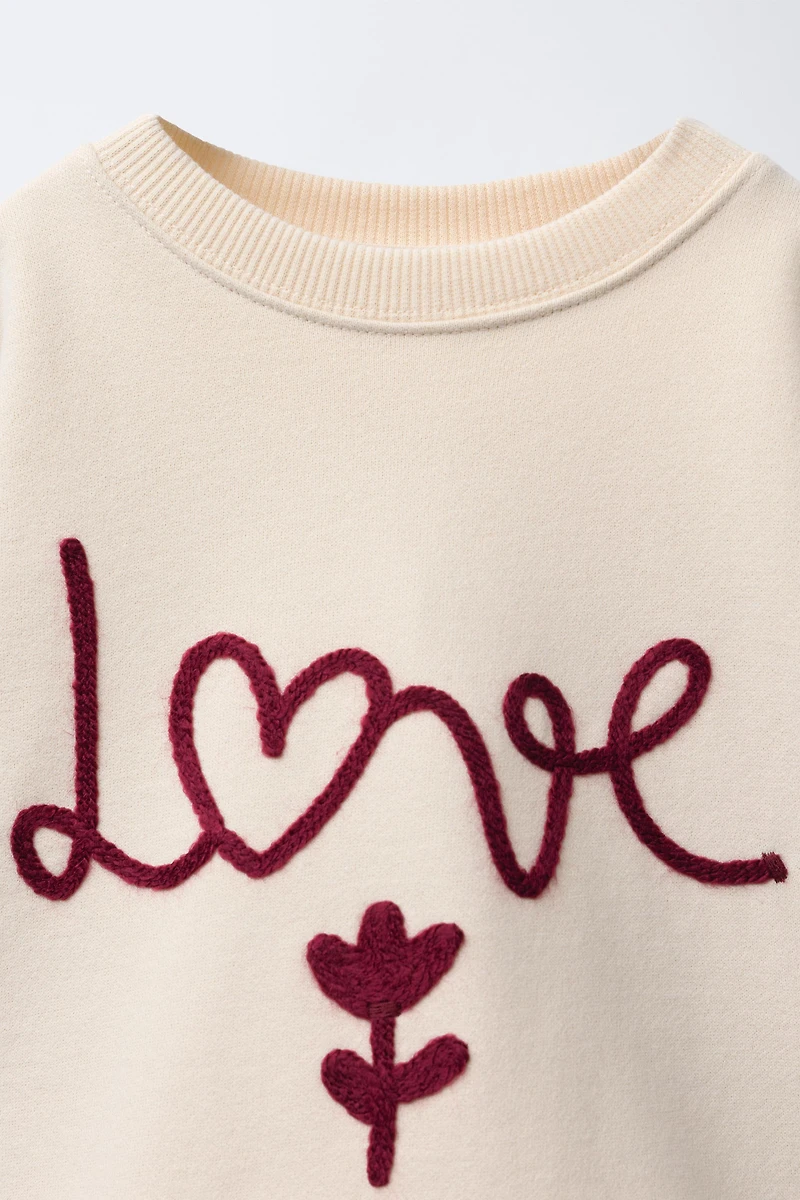 EMBROIDERED TEXT SWEATSHIRT