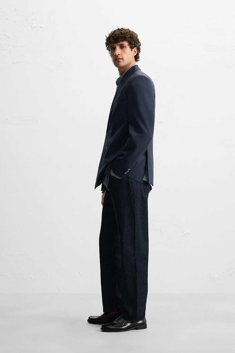 WOOL BLEND DOUBLE BREASTED BLAZER
