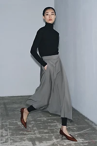 ASYMMETRIC WOOL SKIRT W COLLECTION